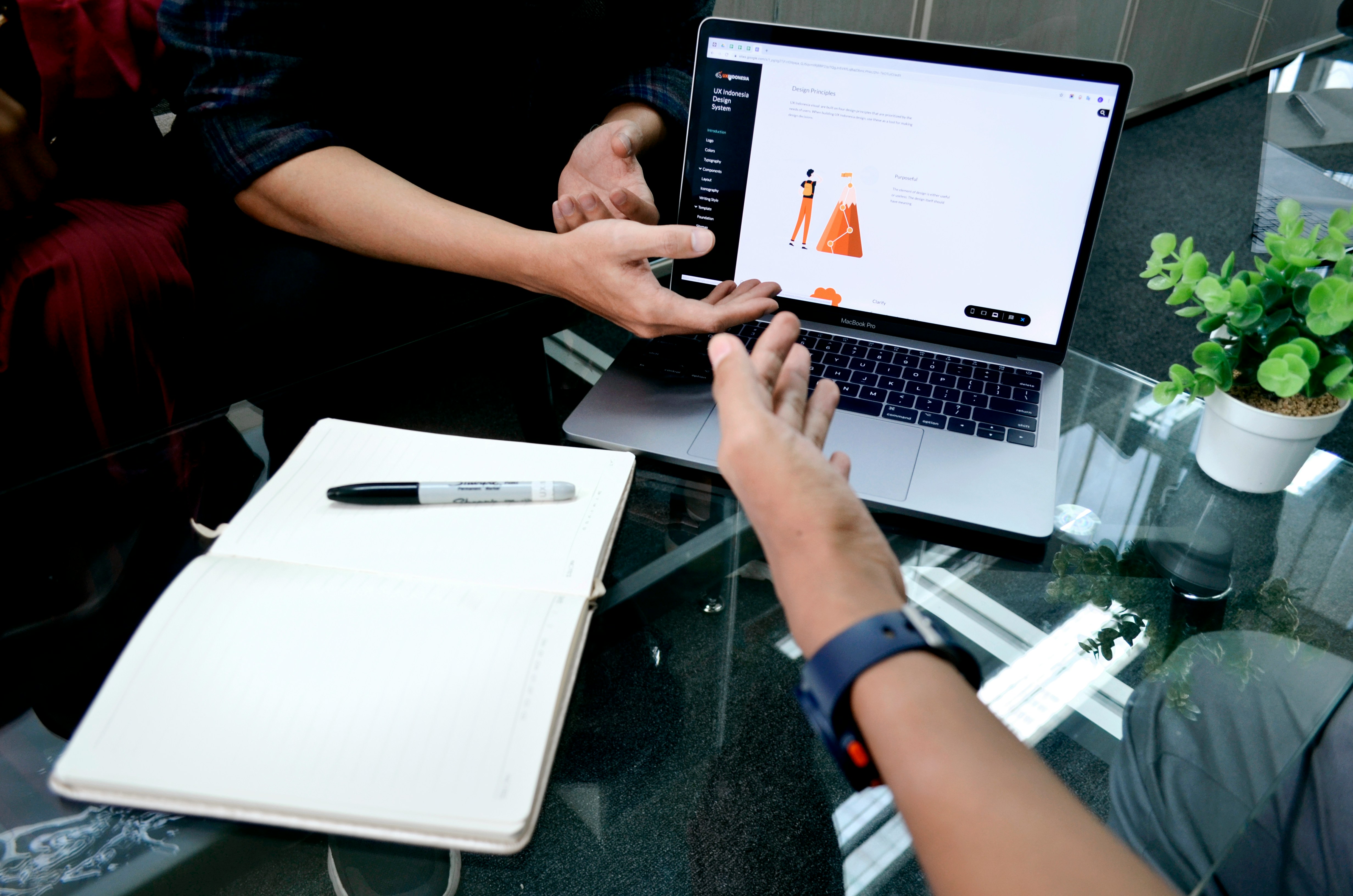 Team collaborating in office